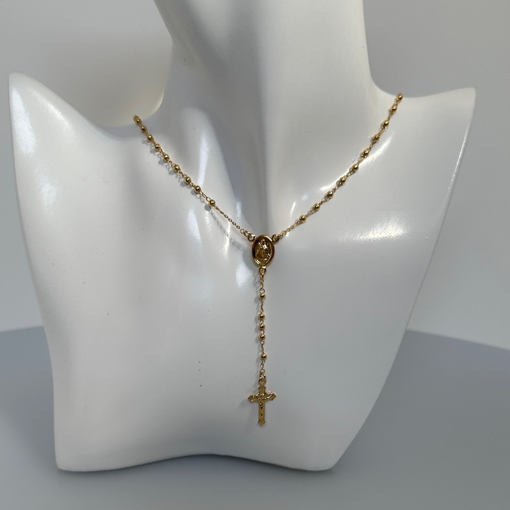 Elegant 925 Gold plated Rosary necklace